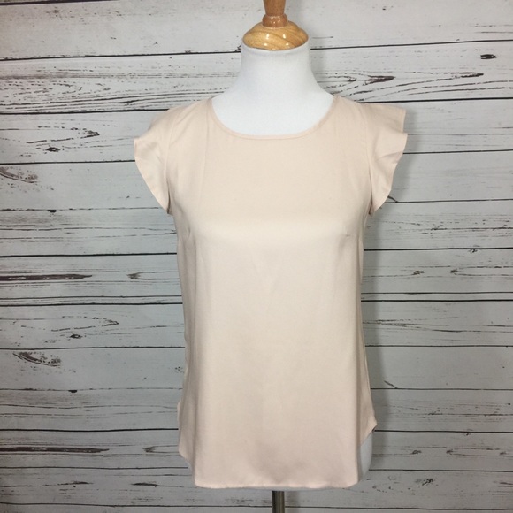 Ann Taylor Tops - {ANN TAYLOR} Blush Pink Flutter Sleeve Blouse